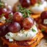 Sweet Potato Rounds with Burrata, Honey & Roasted Grapes Recipe