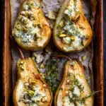 Best roasted pears with blue cheese and pistachios