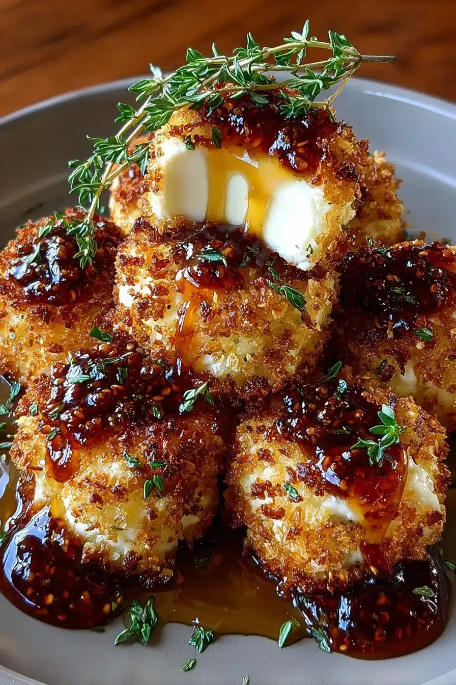 Almond-Crusted Brie Bites with Fig Honey Glaze