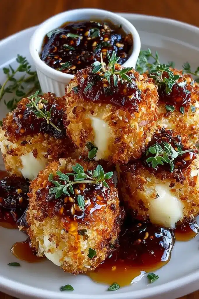 Almond-Crusted Brie Bites with Fig Honey Glaze