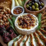Baklava Mediterranean Brie & Pear Tapas Board with Hot Honey