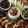 Baklava Mediterranean Brie & Pear Tapas Board with Hot Honey