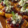 Caramelized Delicata Squash with Ricotta & Hot Honey Cranberry Glaze