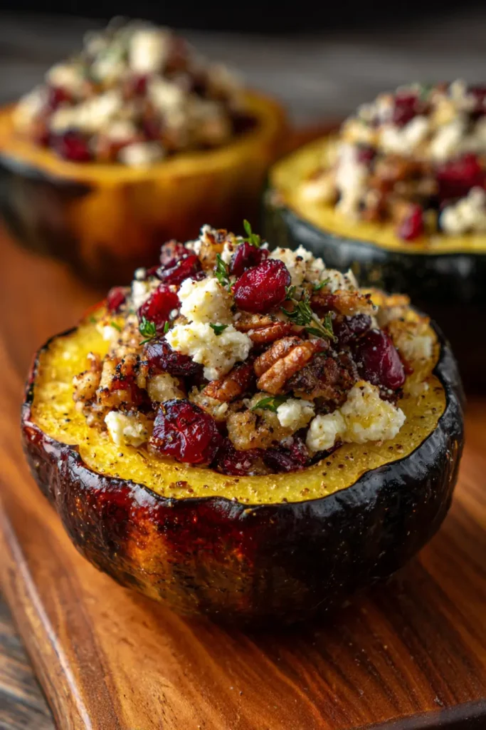 Cranberry Feta Stuffed Acorn Squash Recipe