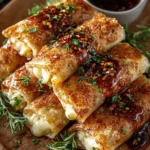 Crispy Baked Brie Wraps with Spicy Honey Drizzle