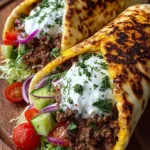 Greek Beef Wraps with Garlic Yogurt Sauce