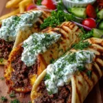 Greek Beef Wraps with Tzatziki Sauce