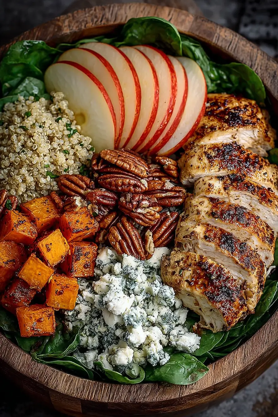 Greek Chicken Bowl with Roasted Apples & Pecans