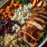 Greek Chicken Harvest Bowl with Cranberries & Feta