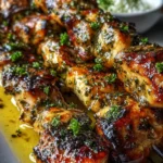 Greek Chicken Souvlaki with Maple Garlic Glaze