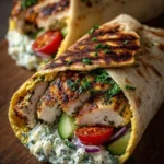 Greek Chicken Wraps with Hummus