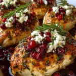 Honey Cranberry Chicken Bake with Feta Cheese