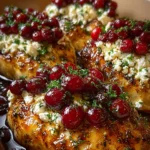 Honey Cranberry Chicken Bake with Goat Cheese