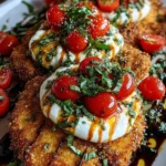 Italian Basil Chicken Cutlets with Tomato and Burrata Topping