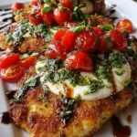 Italian Basil Chicken Cutlets with Tomato and Mozzarella Topping