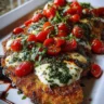 Italian Basil Chicken Cutlets with Tomato and Mozzarella Topping