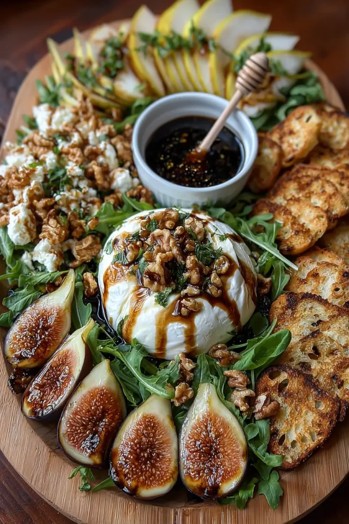 Mediterranean Burrata Platter with Balsamic Pears & Figs