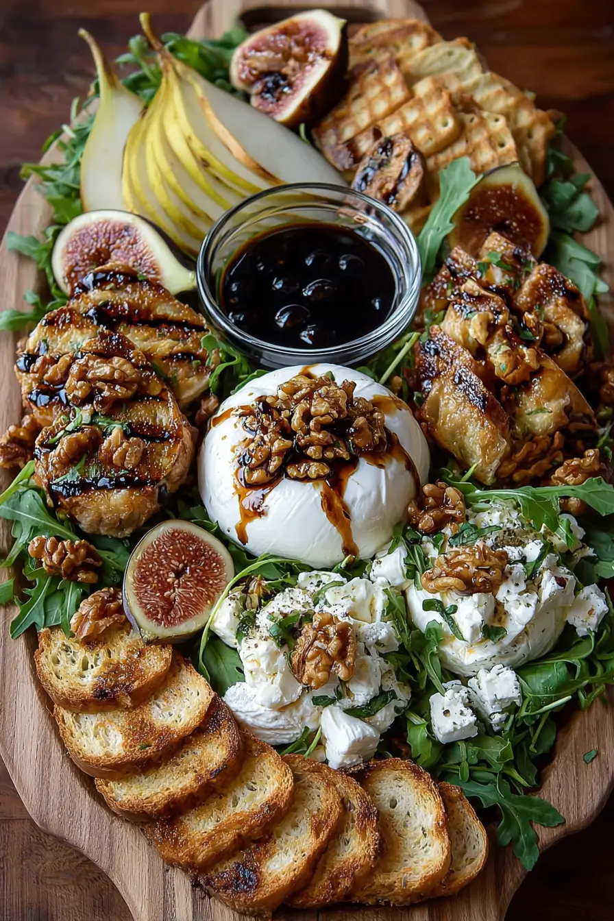 Mediterranean Burrata Platter with Balsamic Pears & Figs