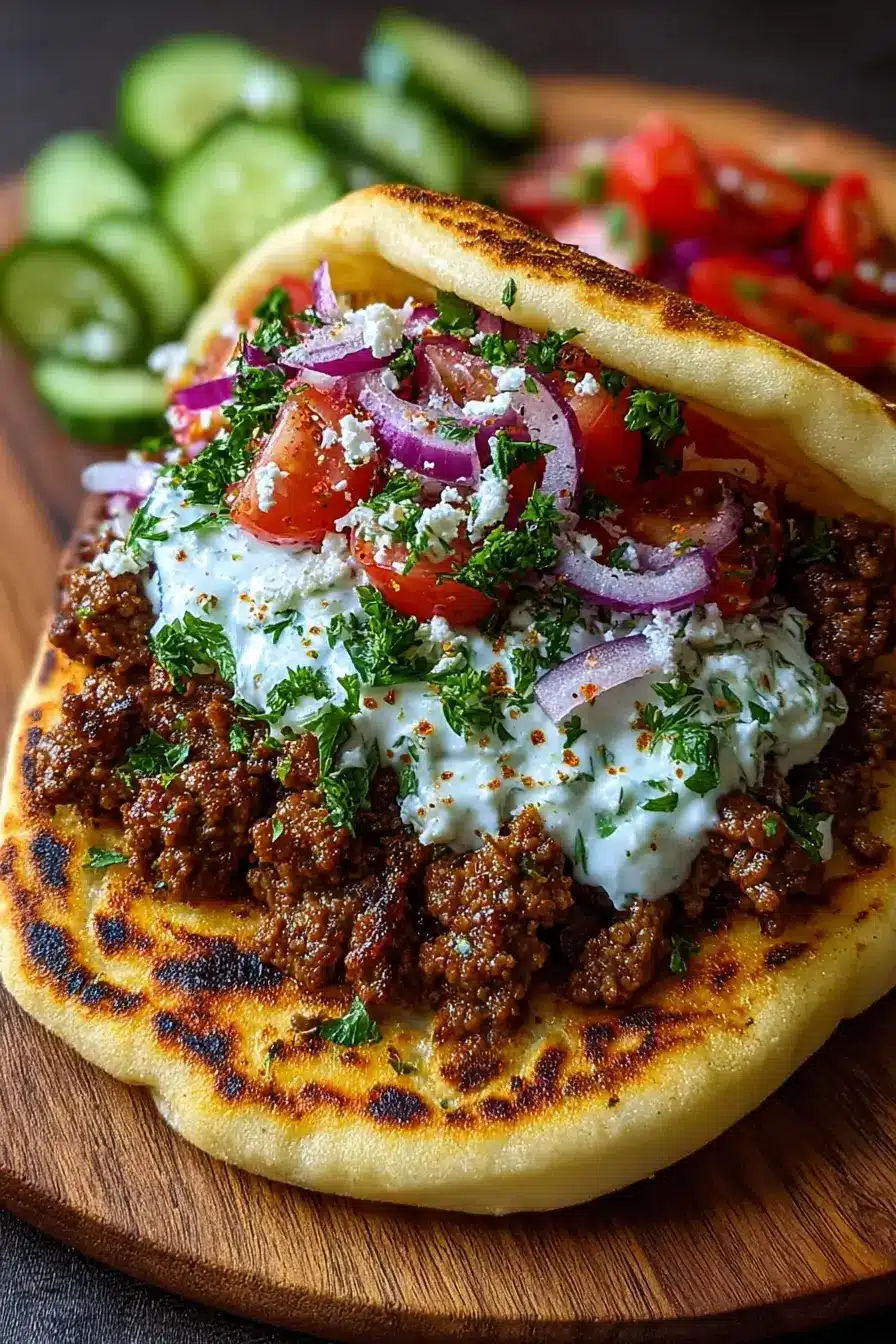 Mediterranean Ground Beef Gyros