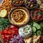 Mediterranean Mezze Board with Chickpea Salad