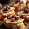 Best Pear Brie & Cranberry Crostini with Thyme Honey