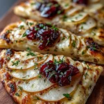 Pear, Brie, and Cranberry Flatbread with Thyme