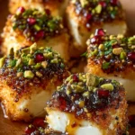 Pistachio-Crusted Brie Bites with Fig Honey Glaze