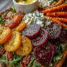 Roasted Beet and Carrot Salad with Feta and Yogurt Dressing