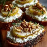 Whipped Feta & Roasted Pear Tapas with Walnuts