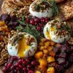 Autumn Burrata Mezze Board with Cranberries & Walnuts