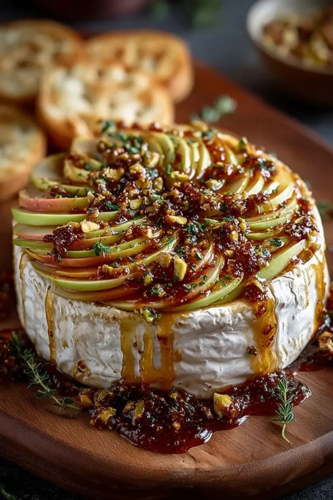 Baked Brie and Apple Tapas with Fig Honey Glaze