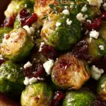 Caramelized Brussels Sprouts with Feta, Walnuts, and Cranberry-Honey Glaze recipe