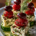 Greek Feta & Cucumber Bite Skewers