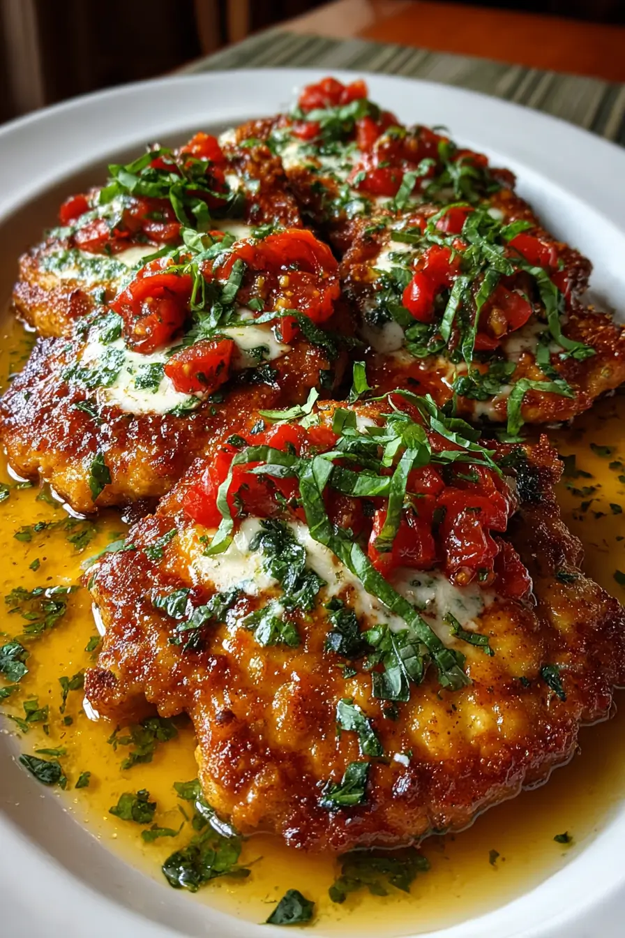 Italian Basil Chicken Cutlets with Tomato and Ricotta Sauce
