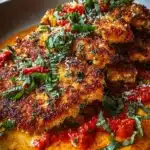 Italian Basil Chicken Cutlets with Tomato and Ricotta Sauce