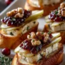 Pear, Brie and Cranberry Crostini with Thyme Honey