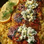 Taco Baked Lemon Feta Chicken with Garlic Orzo