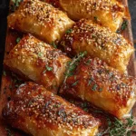 Crispy Baked Feta Rolls with Garlic Honey