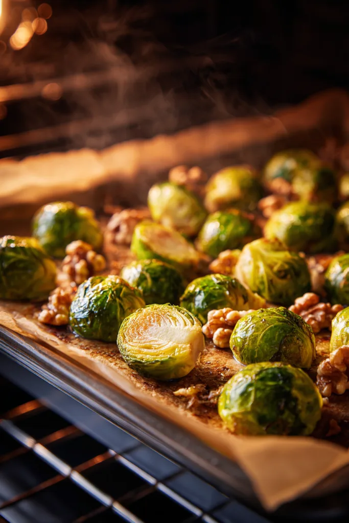 Caramelized Brussels Sprouts Christmas Skewers with Walnut Honey