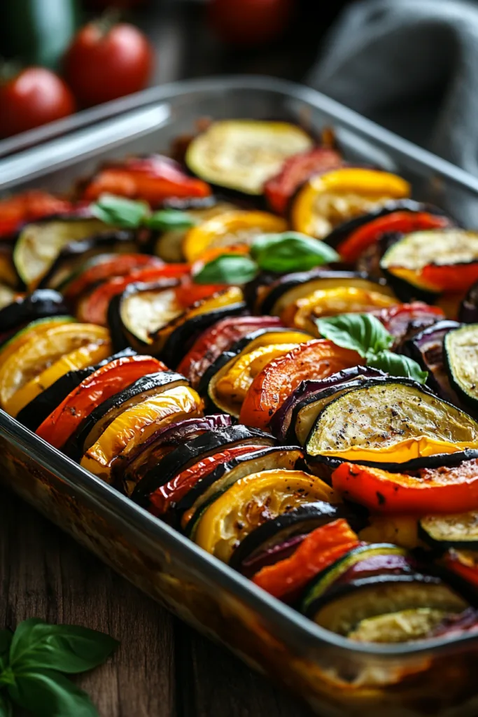 How to make Layered Mediterranean Eggplant, Zucchini, Yellow & Red Bell Pepper Lasagna