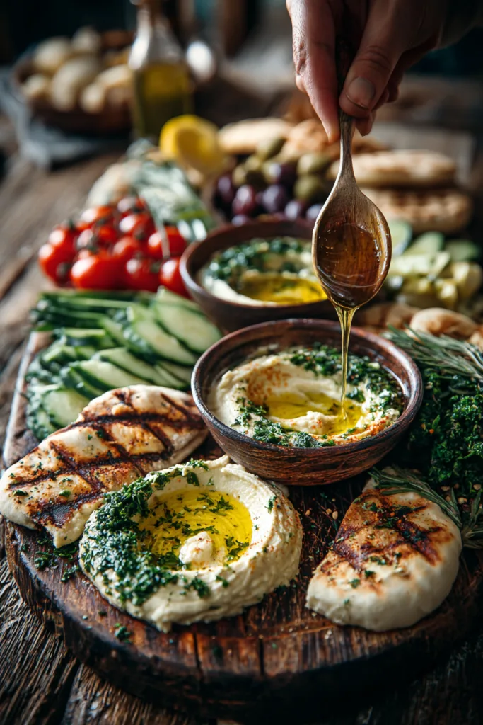 Mediterranean Grazing Board with Seasonal Fresh Dips