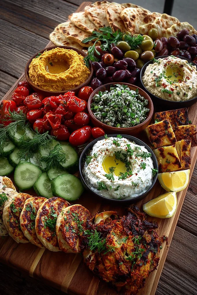 Mediterranean Grazing Board with Seasonal Fresh Dips