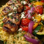 Balsamic Chicken Orzo with Roasted Veggies & Feta