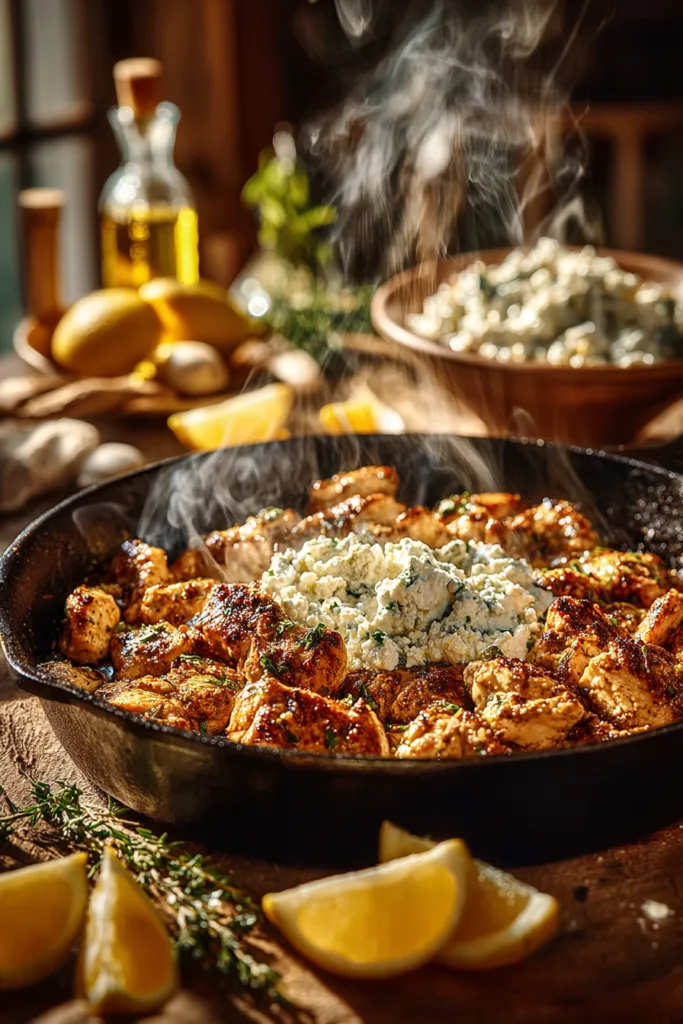 Greek Chicken Gyro Bowl with Whipped Feta