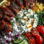 Greek Chicken Gyro Bowl with Whipped Feta