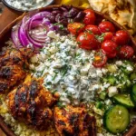 Greek Chicken Gyro Bowls with Garlic Sauce