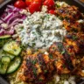 Greek Chicken Gyro Bowls with Garlic Sauce