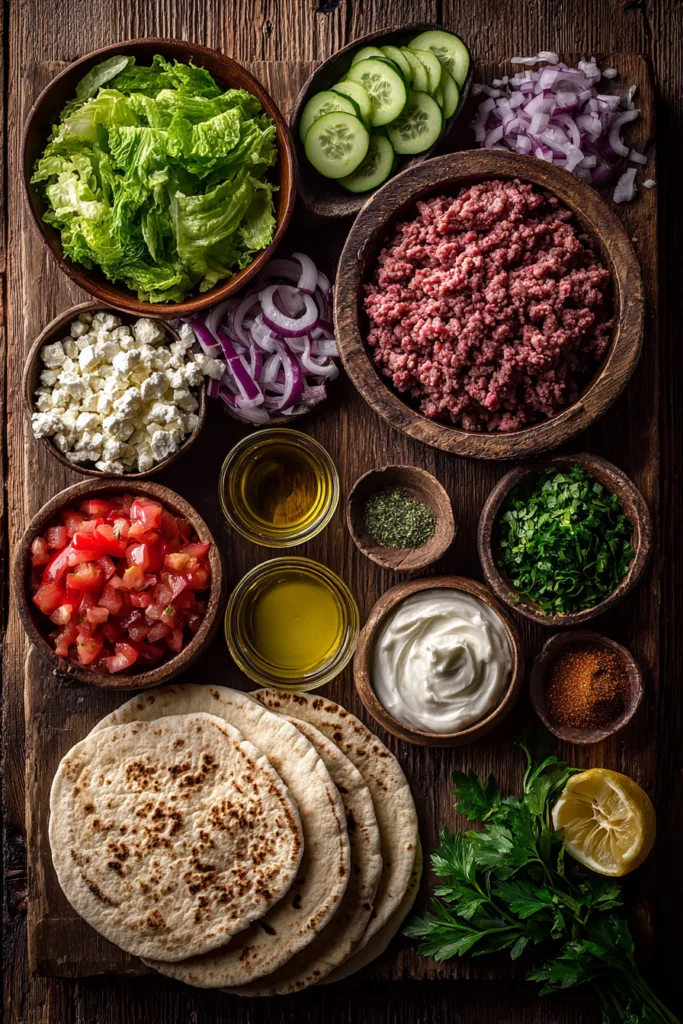 Mediterranean Ground Beef Pita Wraps