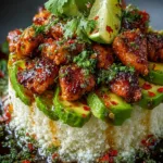 Honey Lime Chicken & Avocado Cauliflower Rice Stack