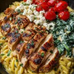 Lemon Dijon Chicken Orzo Bowl with Garlic Whipped Feta